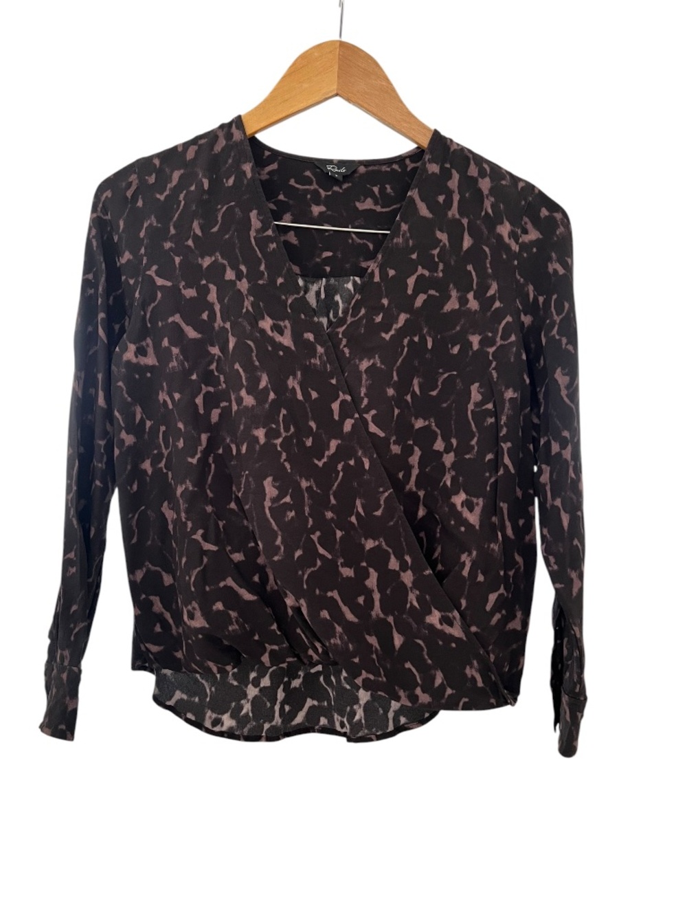 Rails Hillary Diffuse Cheetah Print Edgy Popover Wrap Blouse S